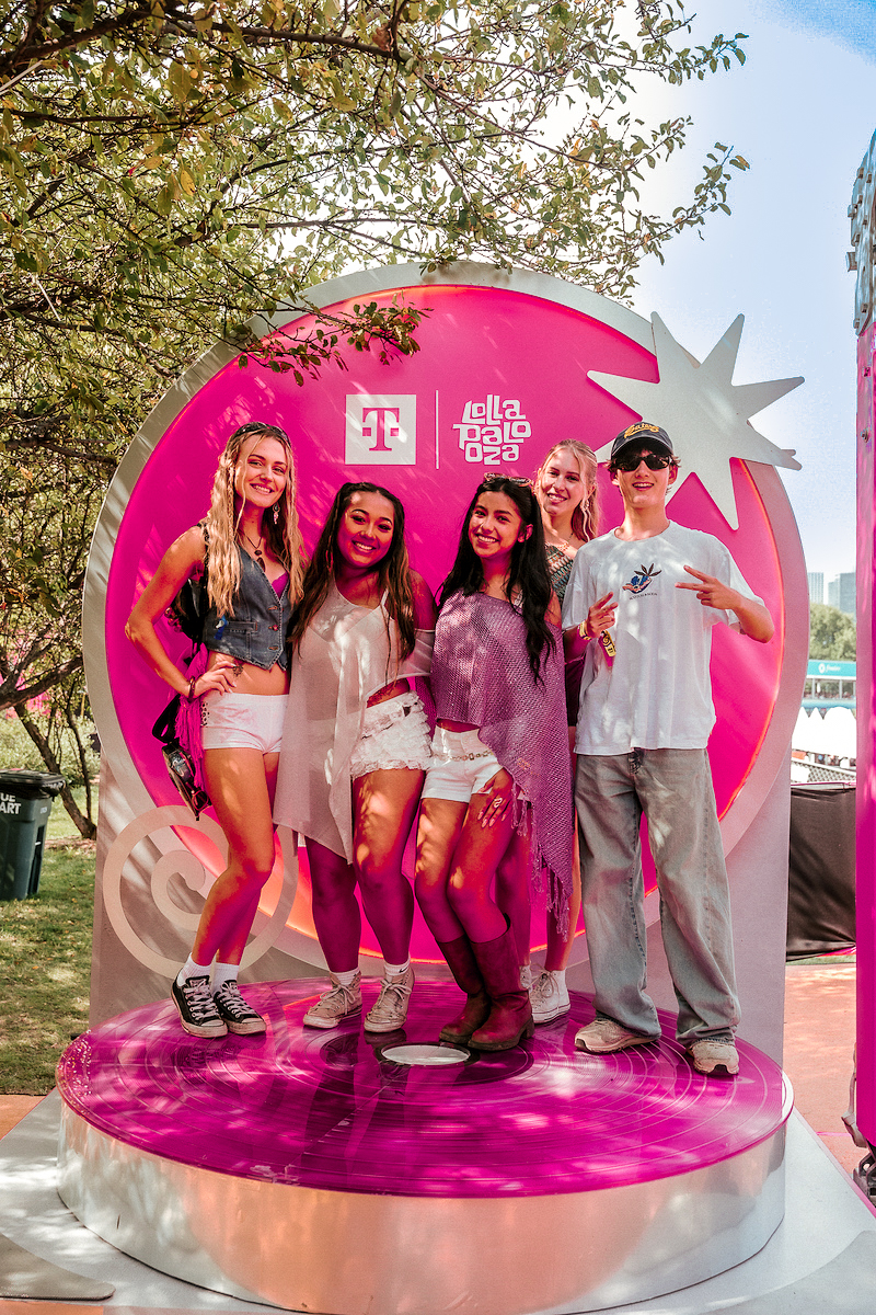 Festivalgoers on the record-player stage