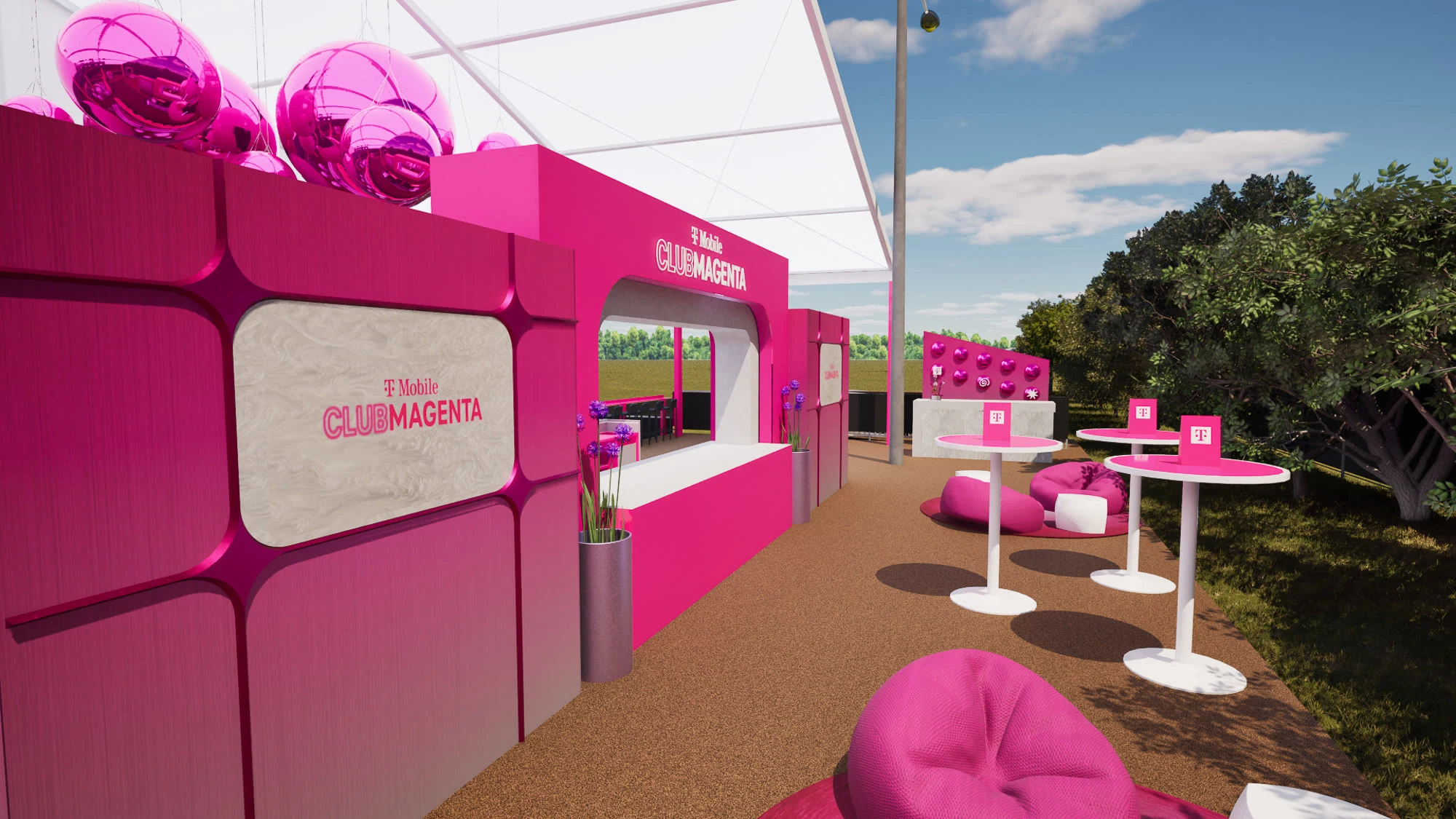 Club Magenta — oasis lounge space rendering